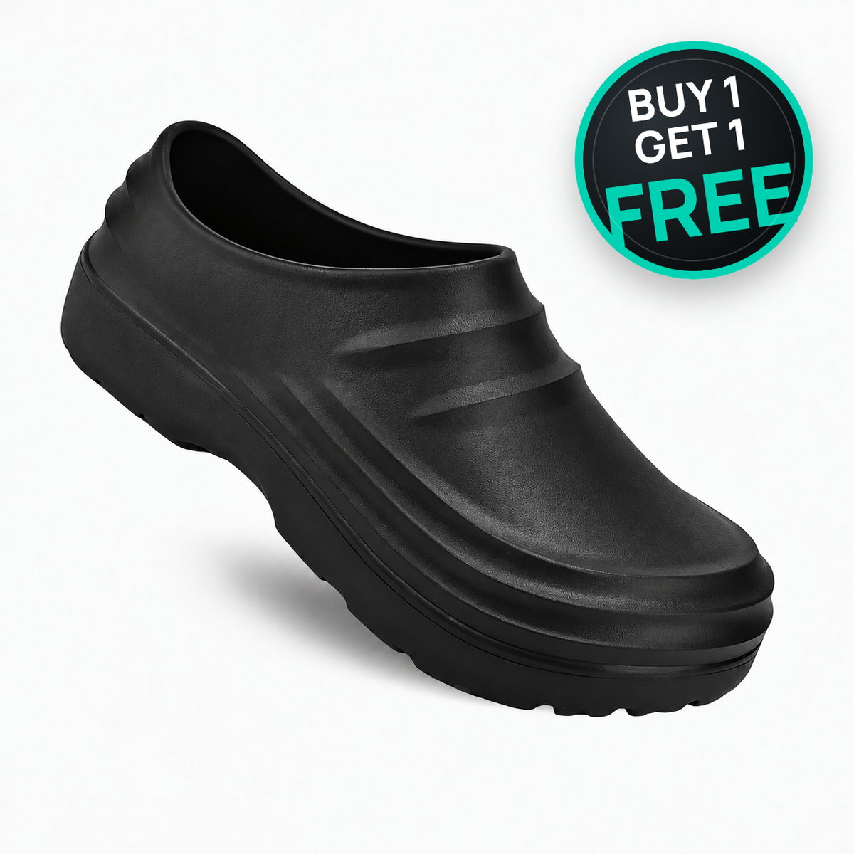 Alpyn comfort work clogs in black, buy 1 get 1 free