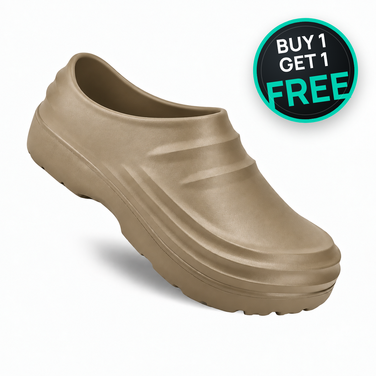 Alpyn comfort work clogs in brown, buy 1 get 1 free