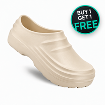 Alpyn comfort work clogs in cream, buy 1 get 1 free