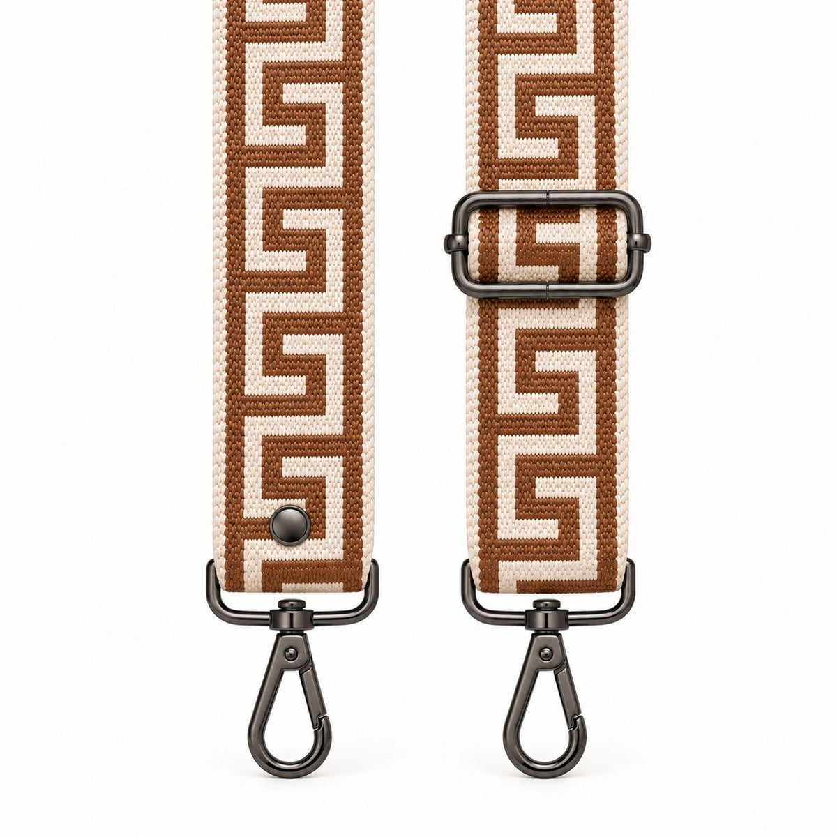 Tan & Stone Greek Key Strap