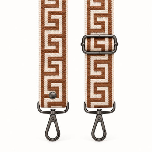 Tan & Stone Greek Key Strap