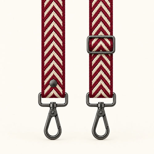 Burgundy & White Chevron Strap